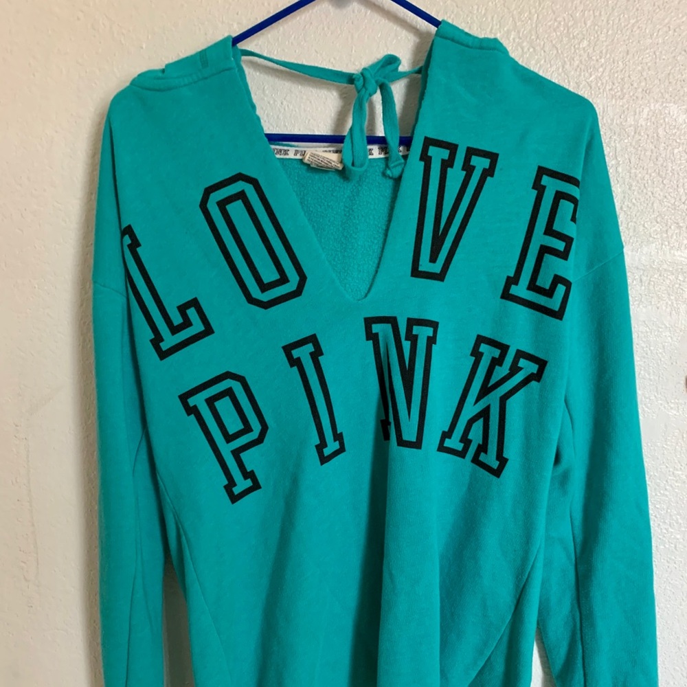 Pink VS v neck hoodie